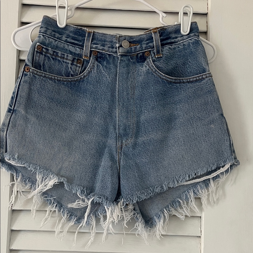 Levi 510 Denim Frayed Hem Women Shorts